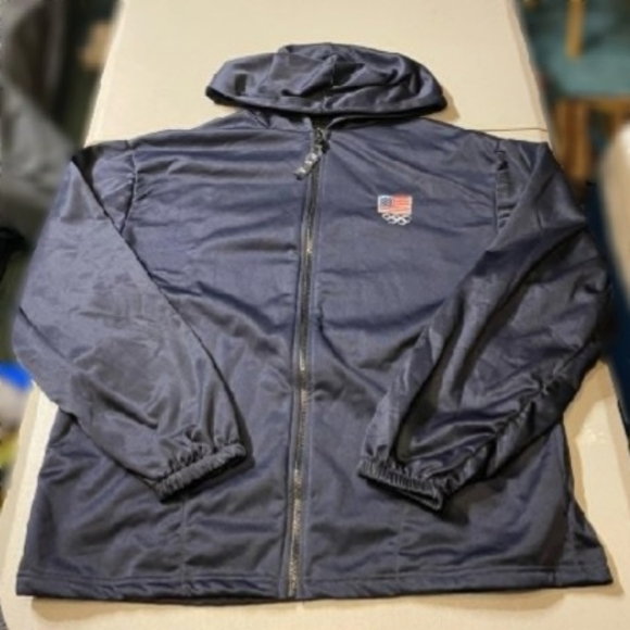 Vintage USA United States Olympic Committee Full Zip Track Jacket Navy Men's XL - Picture 1 of 5